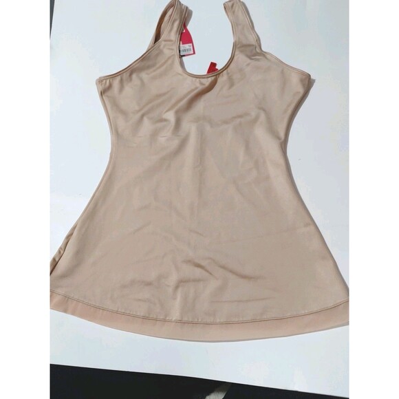 Spanx Slimplicity LG Tan No Cling Open Bust Waist Slimming Camisole Bodyshaper - Picture 11 of 12